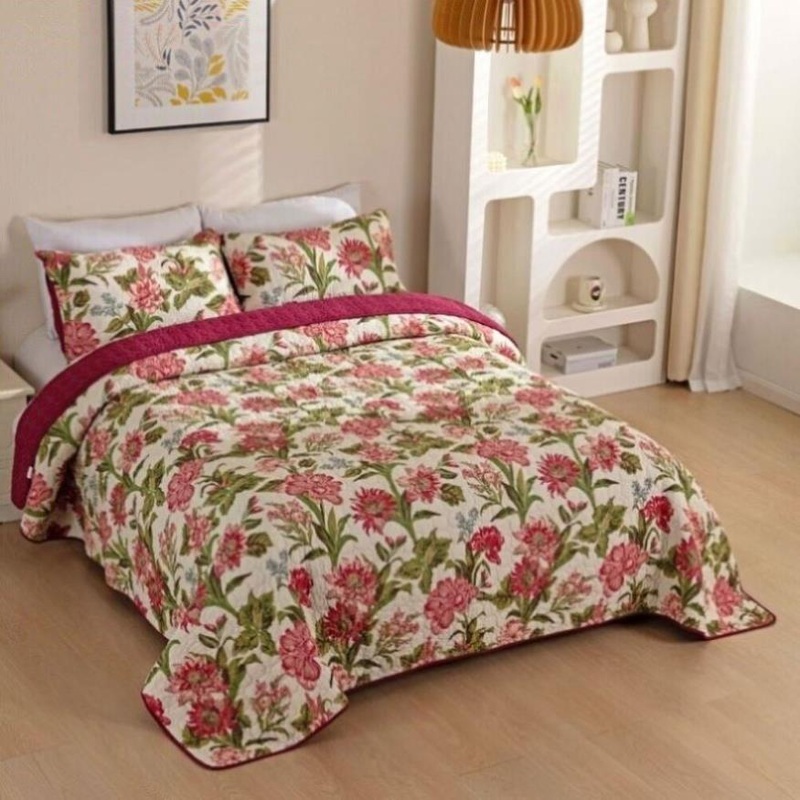 100% Cotton Lightly Quilted Coverlet Set Brooke Queen 230 x 250 cm V442-STT-COVERLET-BROOKE-CREAM-QS