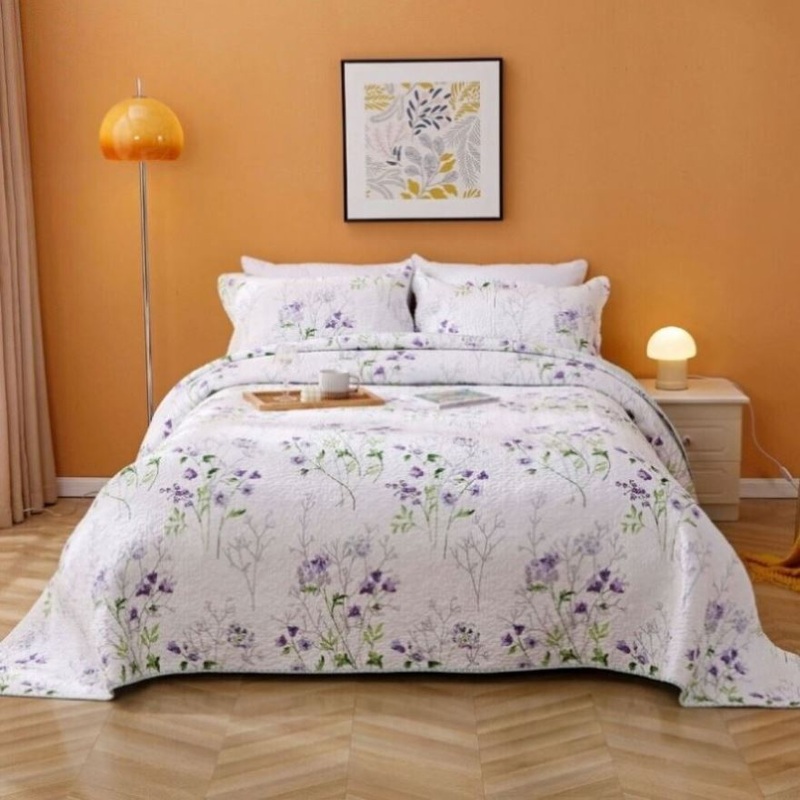 100% Cotton Lightly Quilted Coverlet Set Gabby Queen 230 x 250 cm V442-STT-COVERLET-GABBY-WHITE-QS