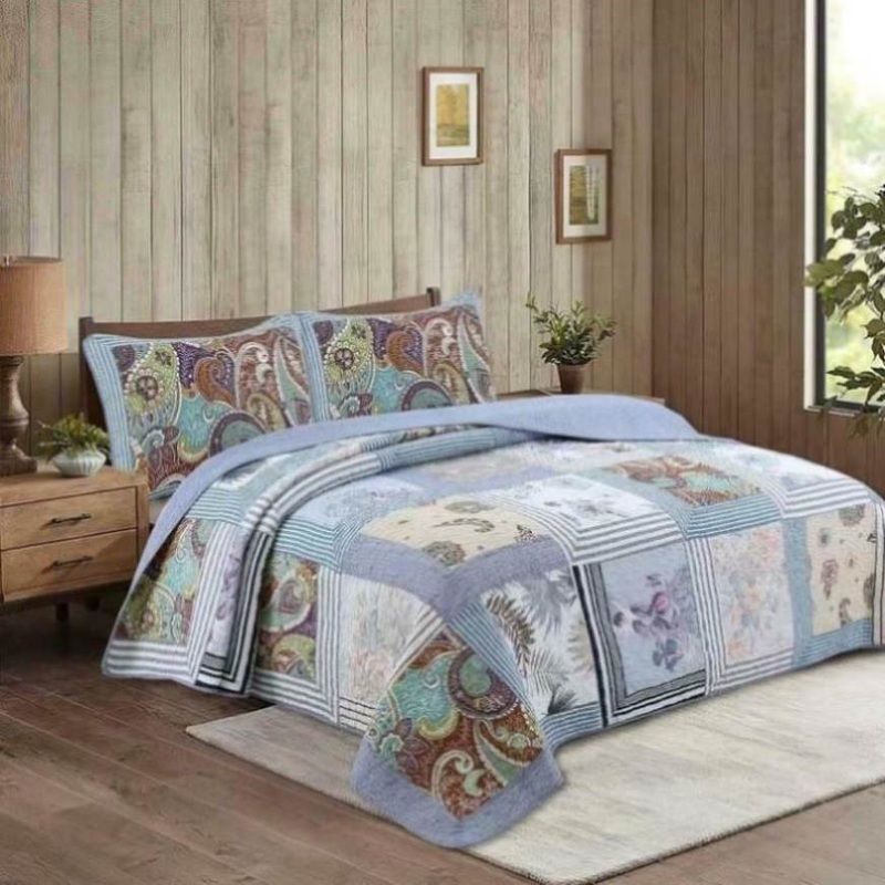 100% Cotton Lightly Quilted Coverlet Set Montana Queen 230 x 250 cm V442-STT-COVERLET-MONTANA-MULTI-QS
