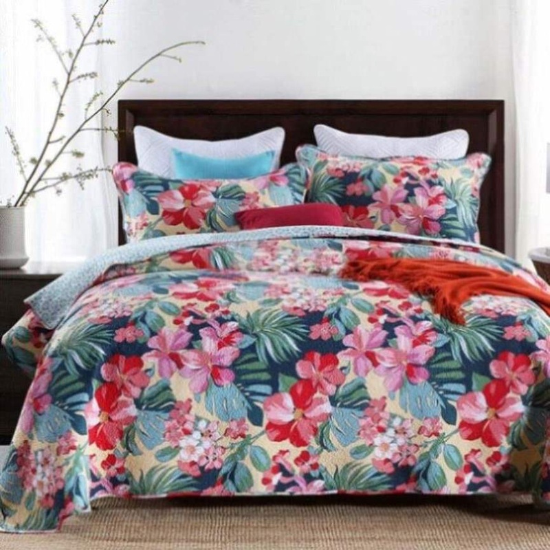 100% Cotton Lightly Quilted Coverlet Set Samoana Queen 230 x 250 cm V442-STT-COVERLET-SAMOANA-MULTI-QS