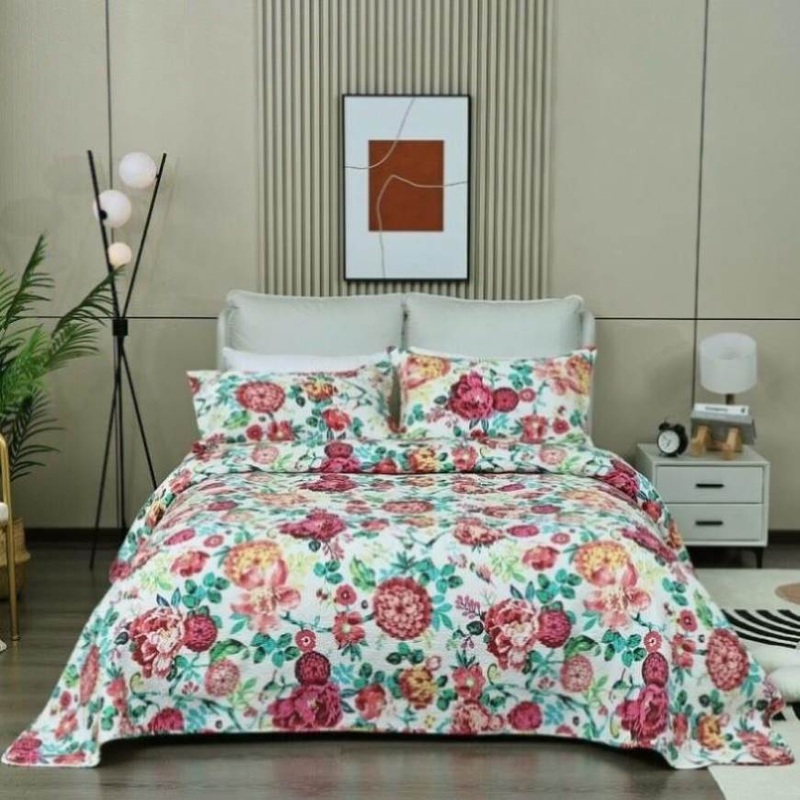 100% Cotton Lightly Quilted Coverlet Set Tongan Queen 230 x 250 cm V442-STT-COVERLET-TONGAN-MULTI-QS