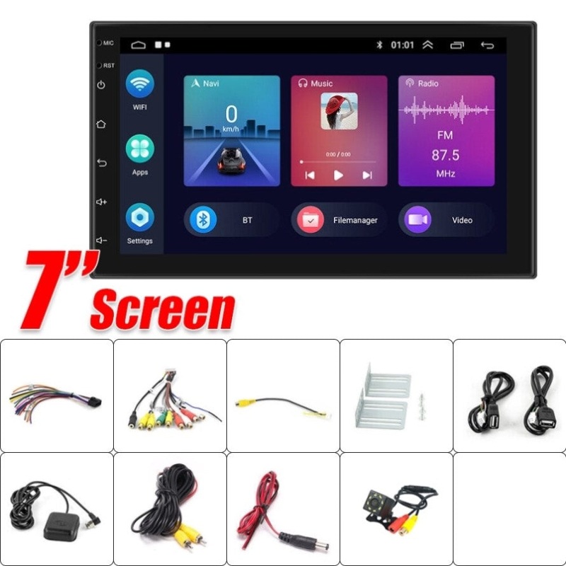 7 inch Car Radio 2 DIN GPS FM RDS WIFI w/ Rear Camera For Android IOS CarPlay AU V201-CAR0007BL8AU