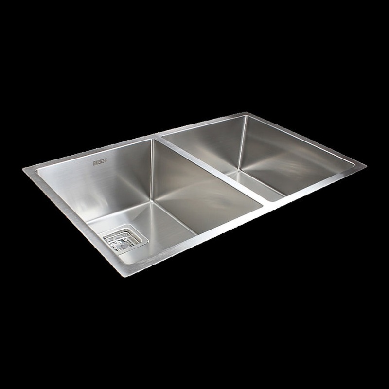 835x505mm Handmade 1.5mm Stainless Steel Undermount / Topmount Kitchen Sink with Square Waste V63-817913