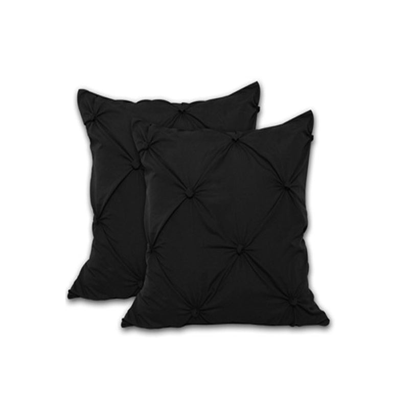 Accessorize 2 Pce Puffy European Pillowcases Black V442-HIN-PILLOWC-PUFFY-BLACK-EU