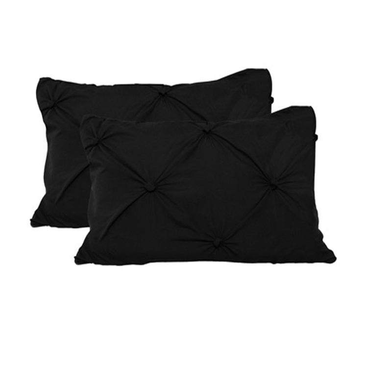 Accessorize 2 Pce Puffy Standard Pillowcases Black V442-HIN-PILLOWC-PUFFY-BLACK-ST