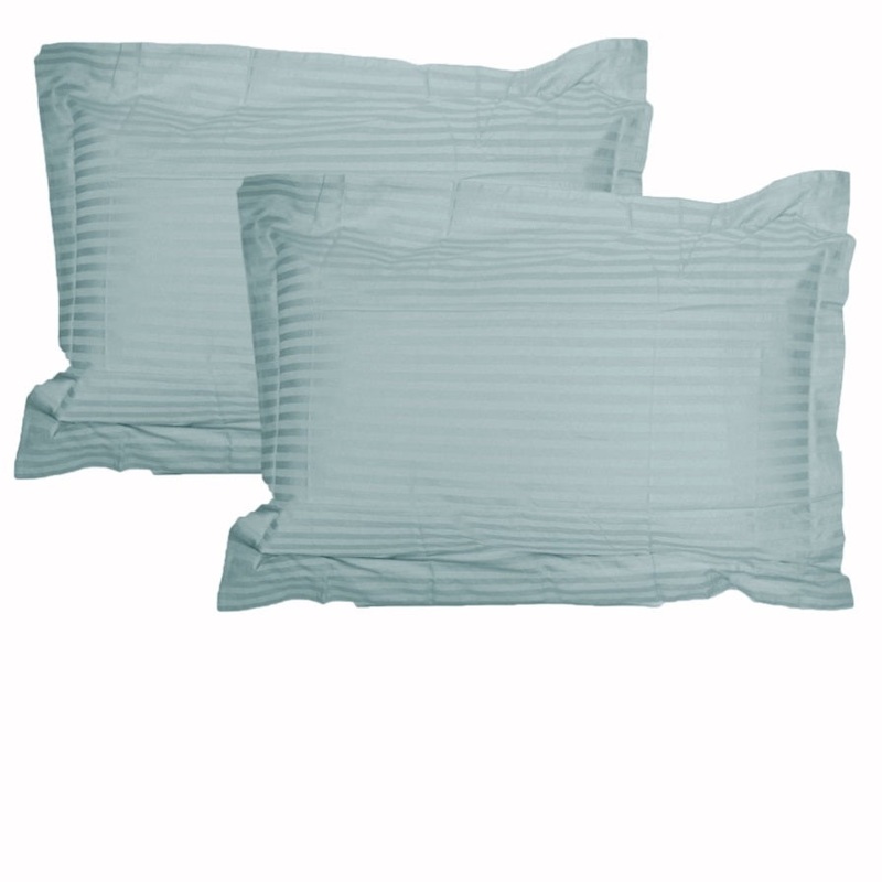 Accessorize 325TC Pair of Stripe Jumbo / Queen Pillowcases Blue V442-HIN-PILLOWC-STRIPE-BLUE-QS