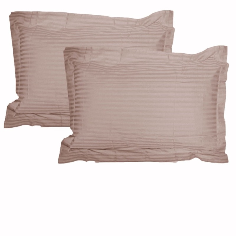 Accessorize 325TC Pair of Stripe Jumbo / Queen Pillowcases Blush V442-HIN-PILLOWC-STRIPE-BLUSH-QS