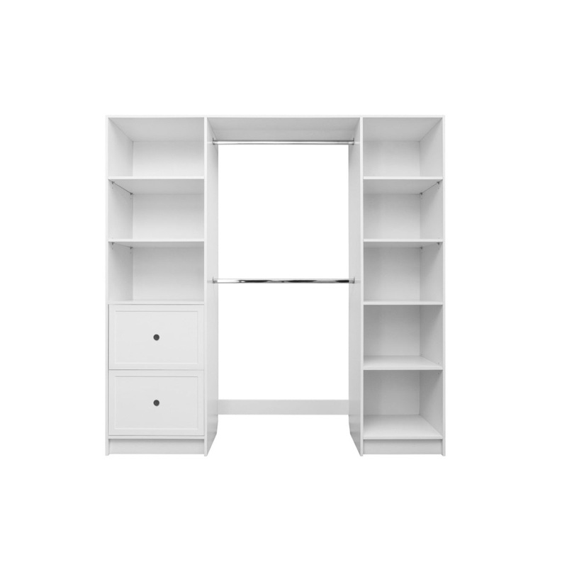 BASEL WALK IN WARDROBE KIT – WHITE – HAMPTON – ROUND BLACK V164-ECW5H06B