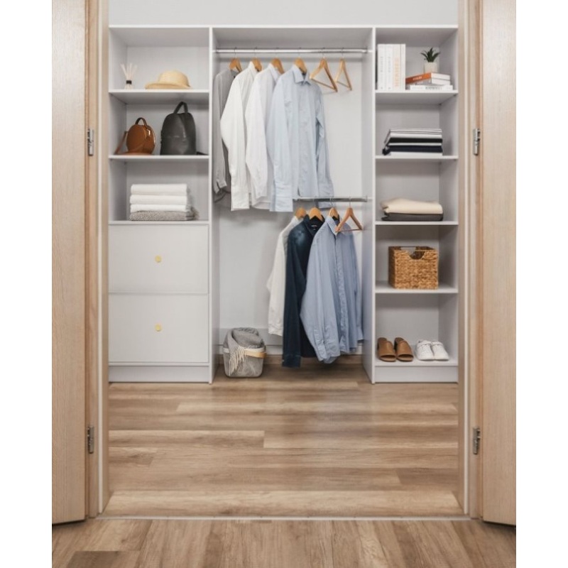 BASEL WALK IN WARDROBE KIT – WHITE – SLIM – ROUND BRASS V164-ECW5FTW06G