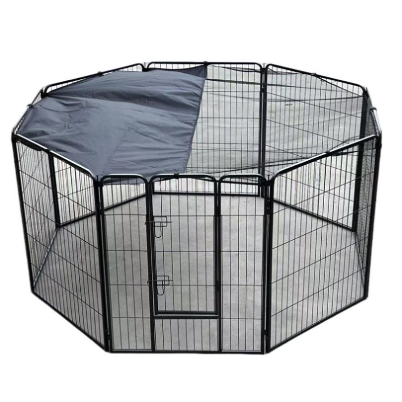 YES4PETS 100 cm Heavy Duty Pet Dog Cat Puppy Rabbit Exercise Playpen Fence With Cover V278-HPL100-8-BK-COVER