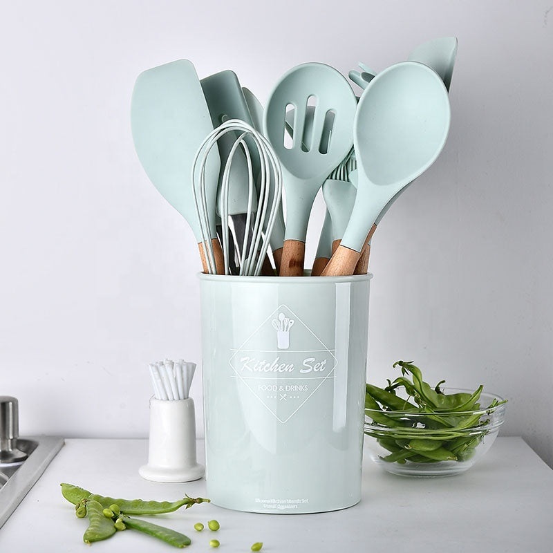 12pcs Silicone Utensils Set Mint V498-12SILICONEGN