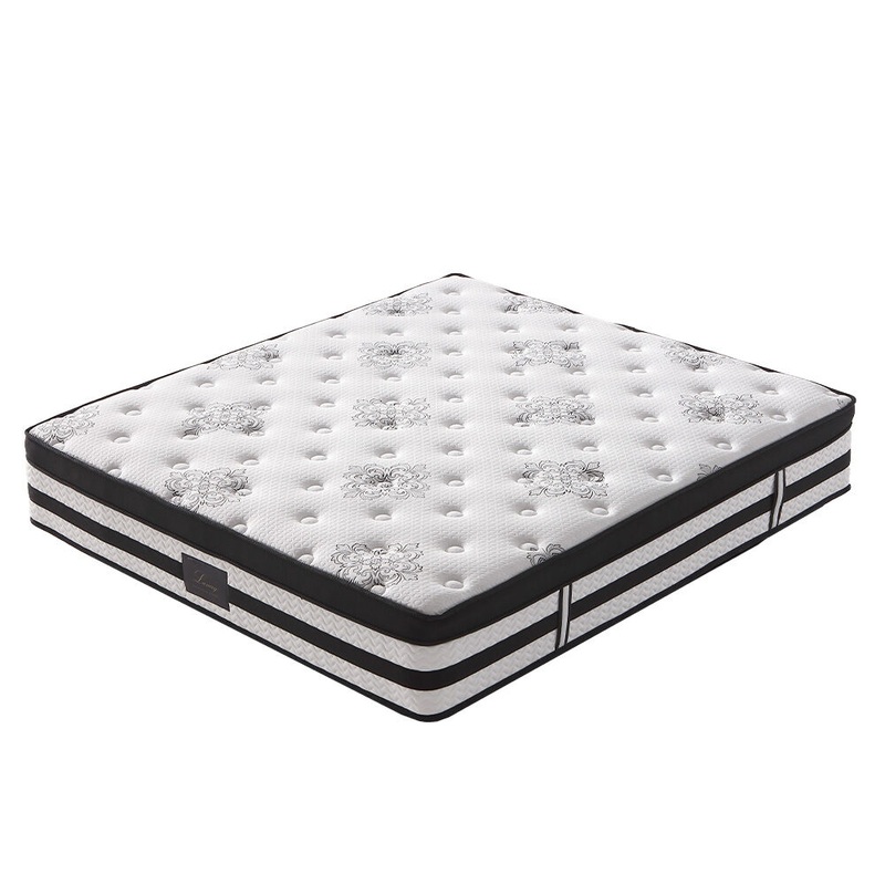 KINGSTON SLUMBER Luxury 34cm Queen Mattress, Medium Firm, Euro Top, 5-Zone Pocket Spring Foam V219-BEDMATKSMD4A
