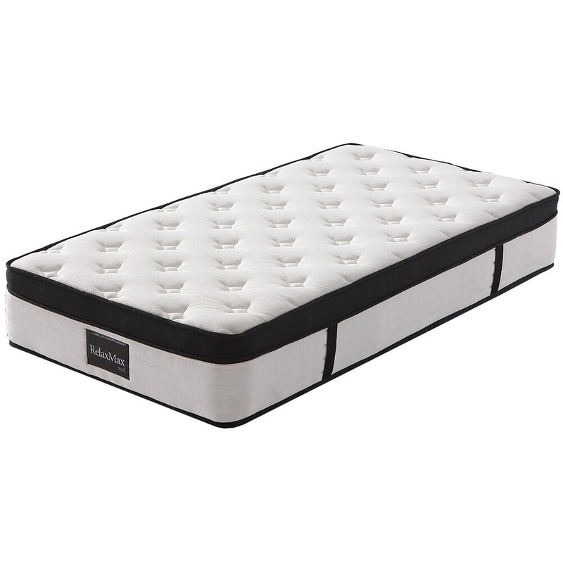 KINGSTON SLUMBER RelaxMax 31cm King Single Mattress, Medium, Euro Top, 5-Zone, Pocket Spring, V219-BEDMATKSST2A