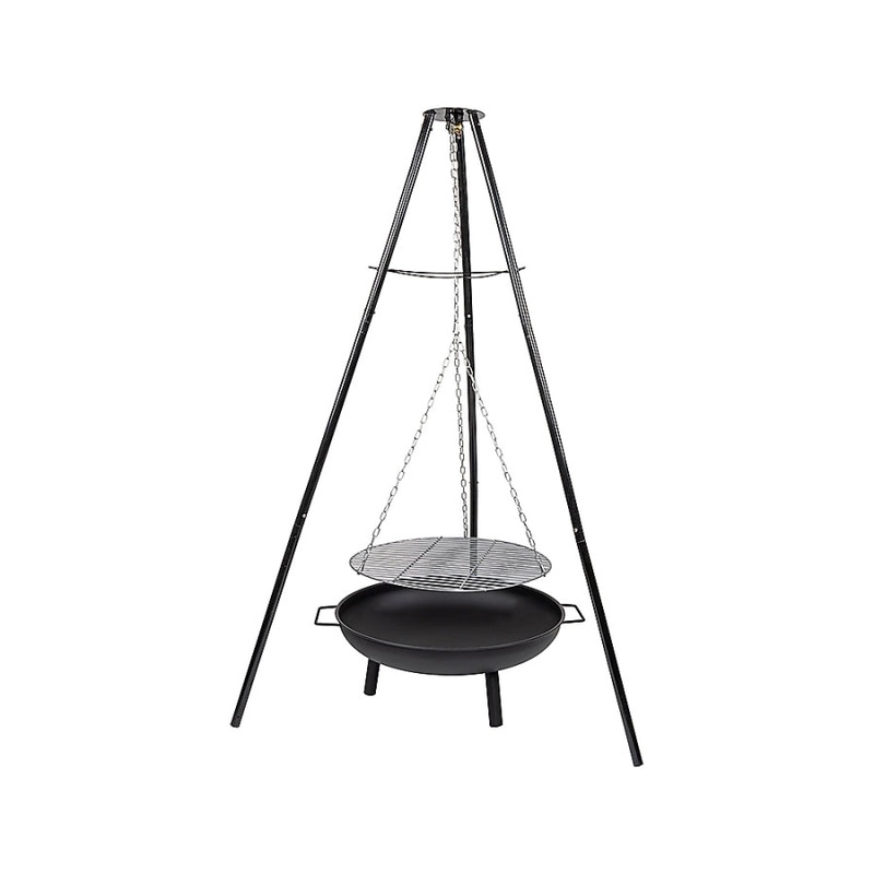 Tripod Garden Fire Pit BBQ Barbecue Cast Iron & Steel Fire Pit Bowl Round V63-838851