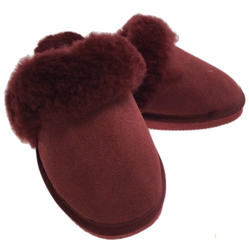 100% Sheepskin Moccasin Slippers Winter Genuine Scuffs Slip On Mens Womens – Red – 9 V563-BR-SHEEPSCUFFS-REDFR-9
