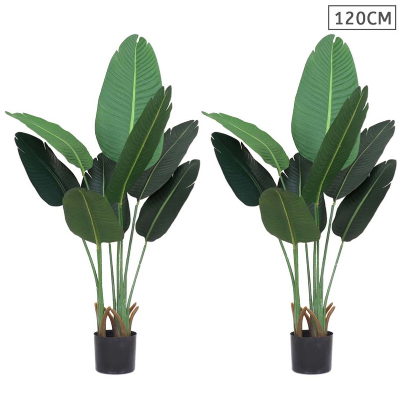 SOGA 2X 120cm Artificial Green Indoor Traveler Banana Fake Decoration Tree Flower Pot Plant APLANTFHM1208X2