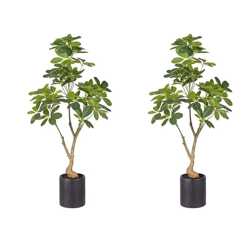 SOGA 2X 120cm Artificial Natural Green Schefflera Dwarf Umbrella Tree Fake Tropical Indoor Plant APLANTQXY120X2