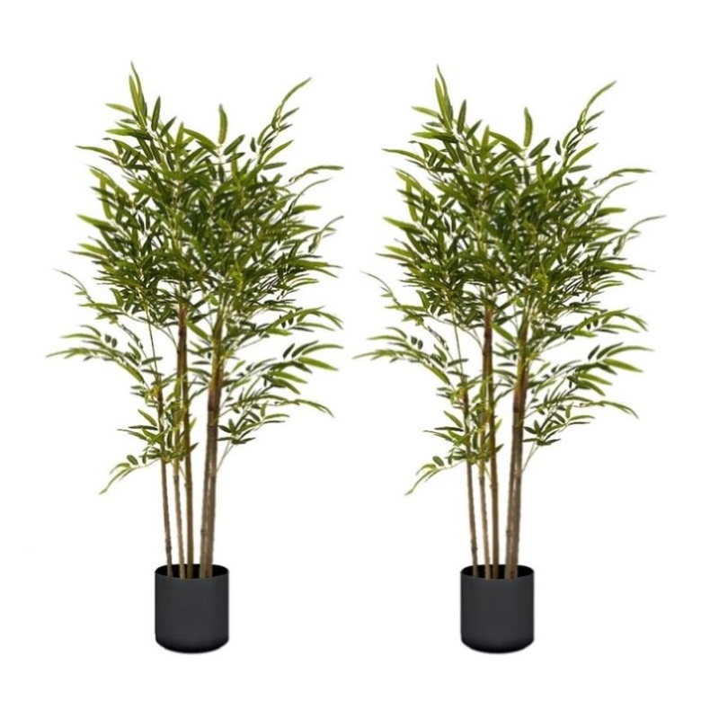 SOGA 2X 150cm Lucky Bamboo Tree Bambusa Vulgaris Artificial Plant w/ 7 Branches Home Accent Decor APLANTFHZ150X2