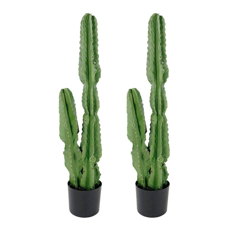 SOGA 2X 95cm Green Artificial Indoor Cactus Tree Fake Plant Simulation Decorative 2 Heads APLANTFH9502X2
