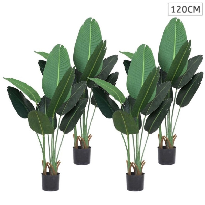 SOGA 4X 120cm Artificial Green Indoor Traveler Banana Fake Decoration Tree Flower Pot Plant APLANTFHM1208X4
