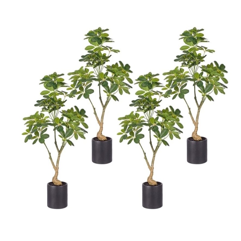 SOGA 4X 120cm Artificial Natural Green Schefflera Dwarf Umbrella Tree Fake Tropical Indoor Plant APLANTQXY120X4