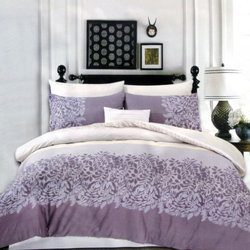 250TC Cotton Reversible Quilt Cover Set Alice’s Garden Queen V442-ATX-QUILTCS-ALICESGARDEN-MAUVE-QS