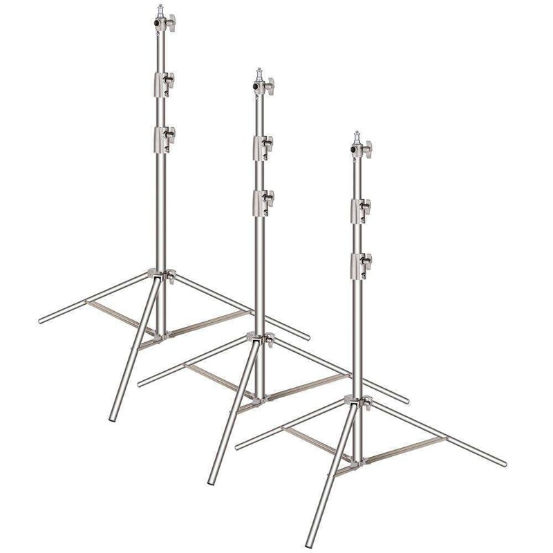 3Pcs 260cm Heavy Duty Stainless Steel Light Stand for Photo and Video V571-328453949393