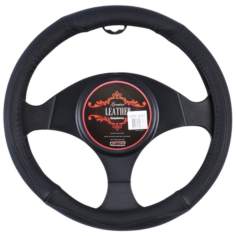 Vegas Steering Wheel Cover – Black [Leather] V121-SWCVEGABLK