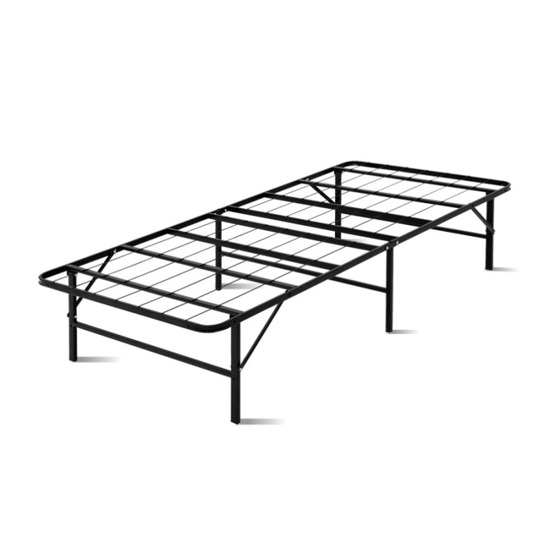 Artiss Folding Bed Frame Metal Base – Single FOLD-D-SINGLE-BK