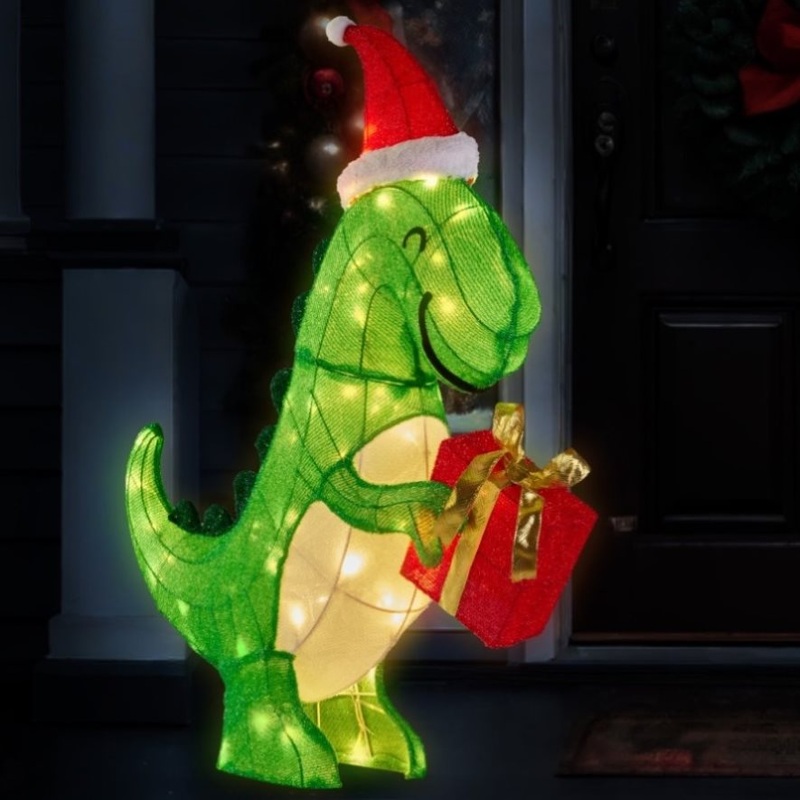 Christmas Dinosaur Display with Lights – 90cm MHA503