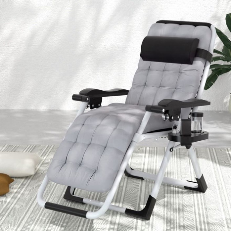 Gardeon Sun Lounge Folding Lounger Camping Zero Gravity Chair Outdoor Furniture FF-LOUNGE-DS-BK
