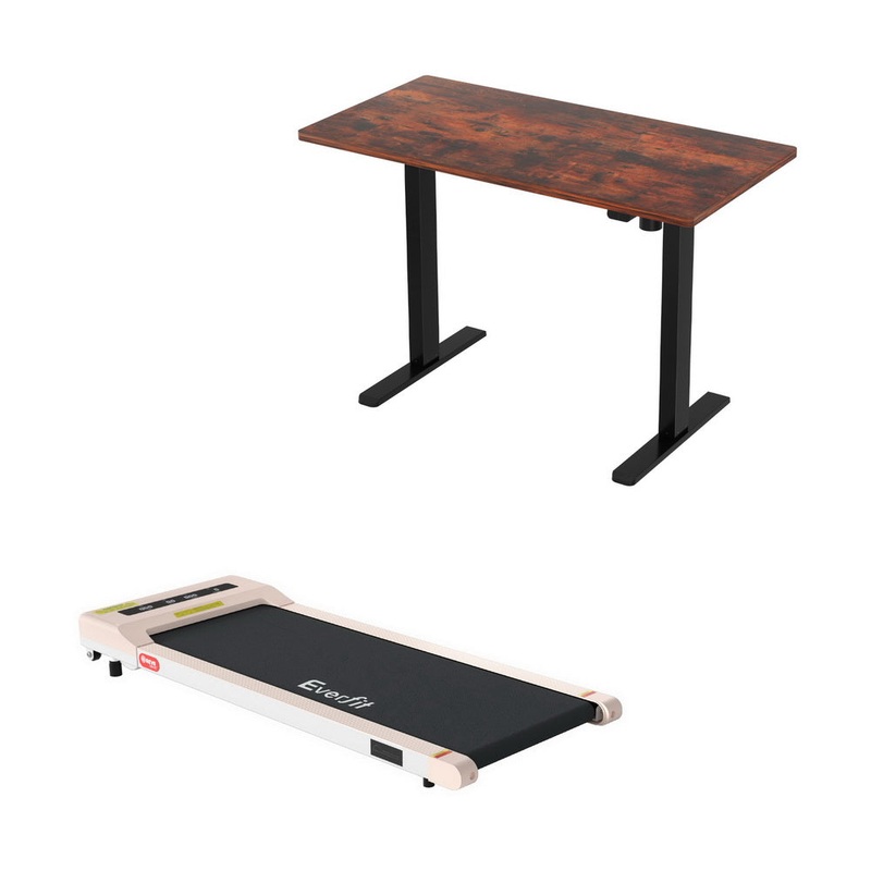 Artiss 360mm Treadmill Electric Walking Pad with 140cm Automatic Standing Desk SDTM-114G-BKRB-140-360PAD