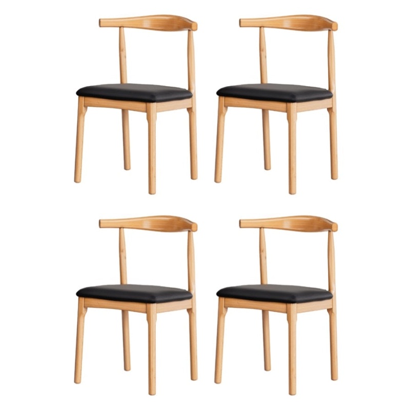 Artiss 4x Dining Chairs Rubber Wood Leather Seat Black MO-DIN-B-02-PU-BKX4