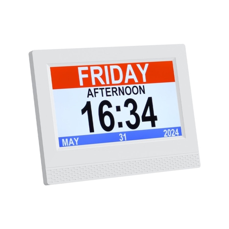 Artiss 7 Digital Day Clock Calendar Alarm White DDC-7INCH-WH
