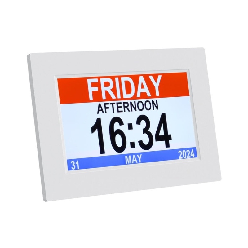 Artiss 8 Digital Day Clock Calendar Alarm White DDC-8INCH-WH