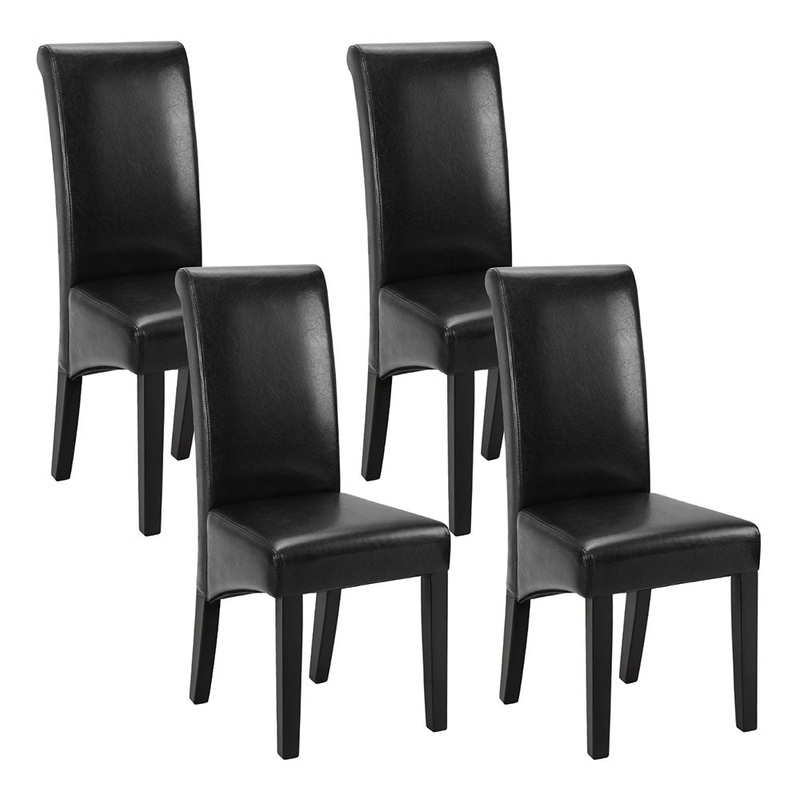Artiss Dining Chairs Set of 2 Leather Parsons Chair Black UPHO-C-DIN-1016-BKX4