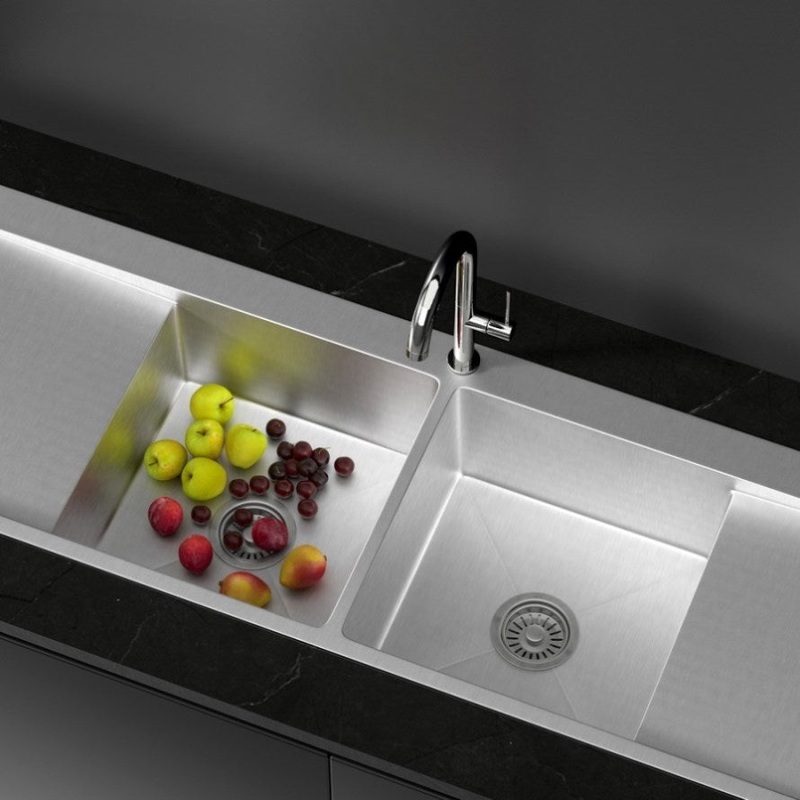 Cefito Kitchen Sink Basin Stainless Steel Under/Top/Flush Mount Bowl 155X50CM SINK-B-15550-R010