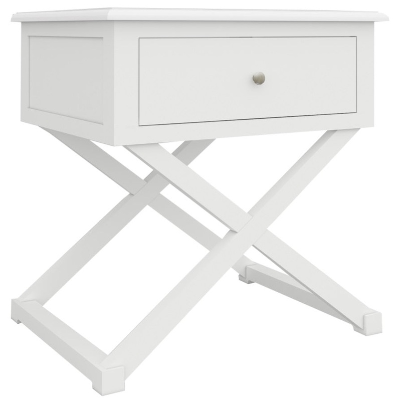 Daisy Side Table Desk Sofa End Table Solid Acacia Wood Hampton Furniture – White V315-VO-HAMP-13