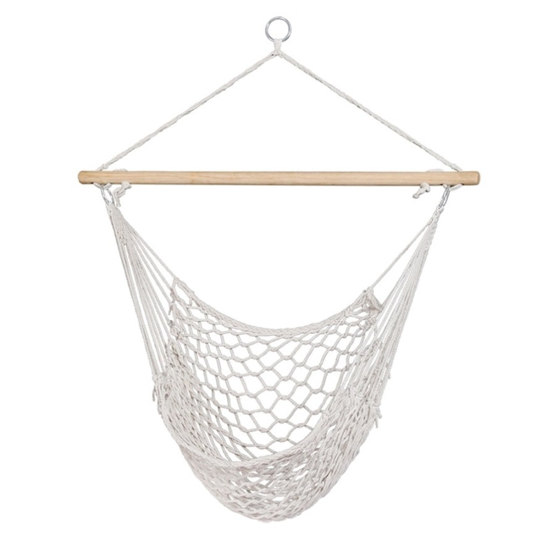 Gardeon Hammock Chair Outdoor Hanging Camping Mesh Indoor Cream HM-CHAIR-MES-CREAM