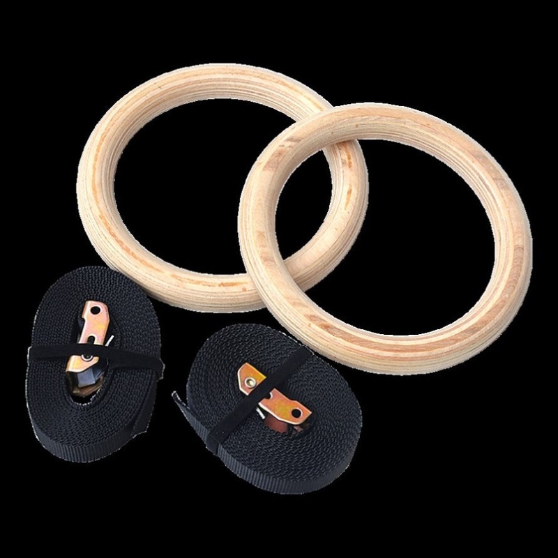 Wooden Gymnastic Rings Olympic Gym Strength Training V63-822581
