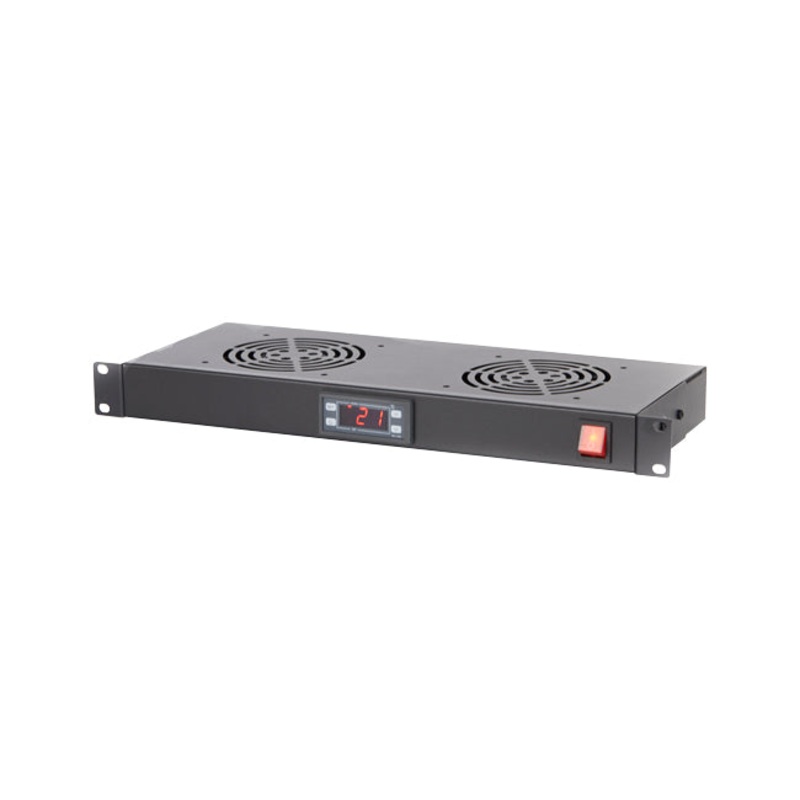 4Cabling 1RU Digital Temperature Unit with 2 Way Cooling Fans 002.004.0015