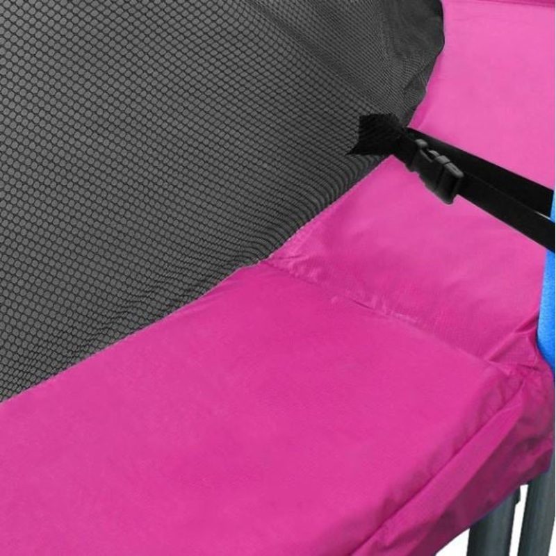 12ft Trampoline Replacement Safety Pad and Net Round 8 Poles Pink TRP-PNO-1208-PK