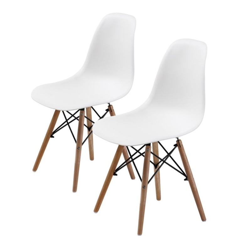 2X Retro Dining Cafe Chair DSW WHITE V274-FT-PP623-WH2