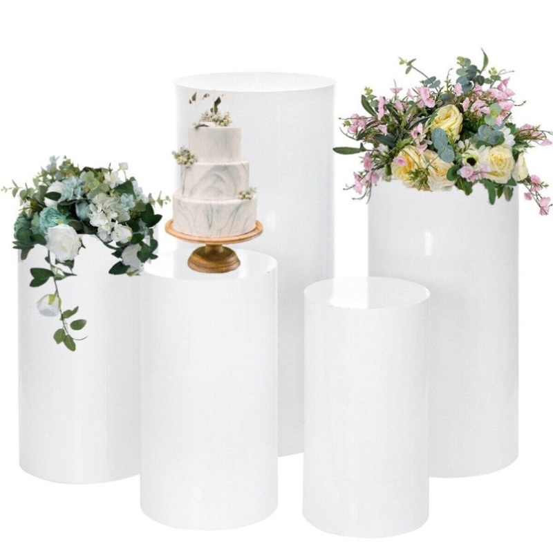5PCS Round Plinth Cylinder Display Stand Pedestal Wedding Party Shop Display AU V201-CYL0005WH8AU