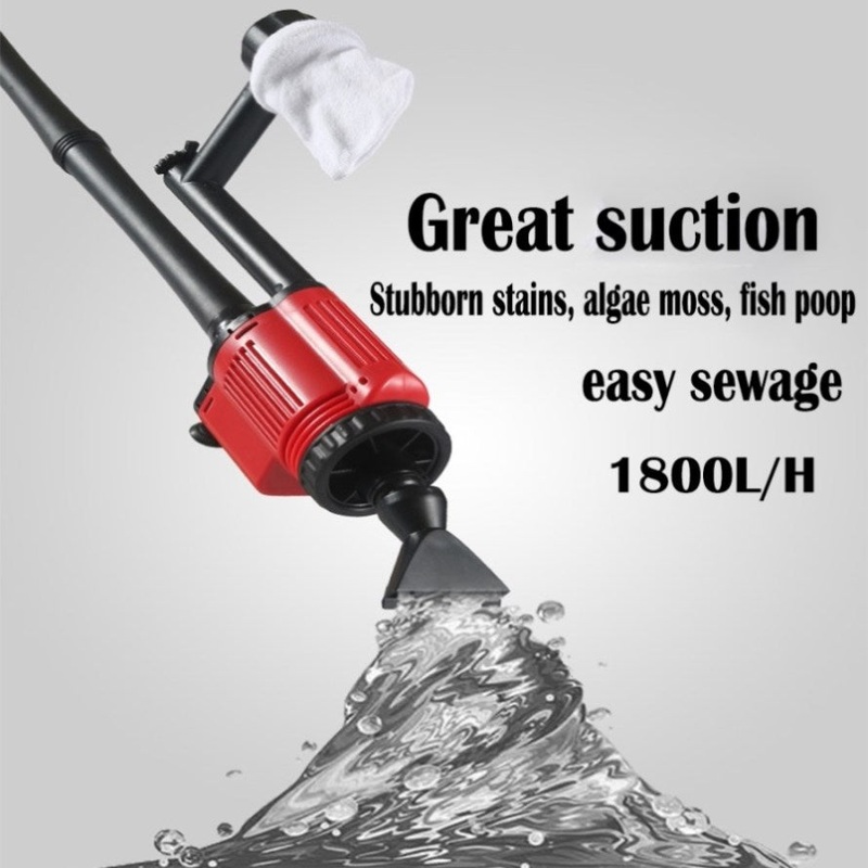 Aquarium Electric Siphon Pump Vacuum Cleaner Fish Tank Clean Water Change Gravel V201-HLYG001-BLACK