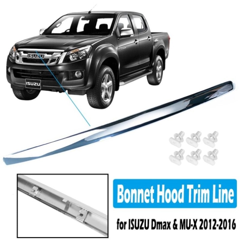 Chrome ABS Car Front Line Bonnet Hood Trim for ISUZU D-Max Dmax MU-X 2012-2016 V201-CARDMAX50SI8AU
