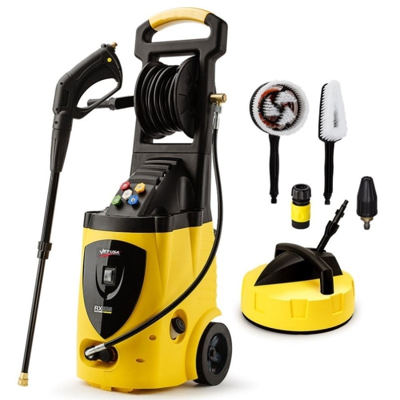 JET-USA Electric High Pressure Washer 3500PSI, 5 Nozzles, Spin & Wheel Brush, Deck Cleaner, Turbo V219-PRSWSH-ELEC-3200WF