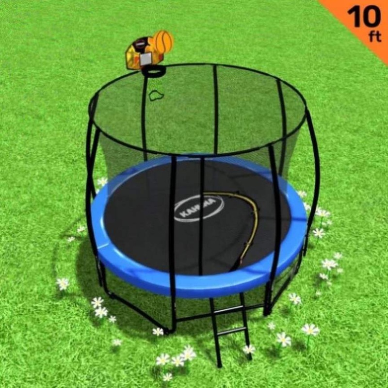 Kahuna Trampoline 10 ft with Basketball Set – Blue TRA-KAH-10-BU-BB