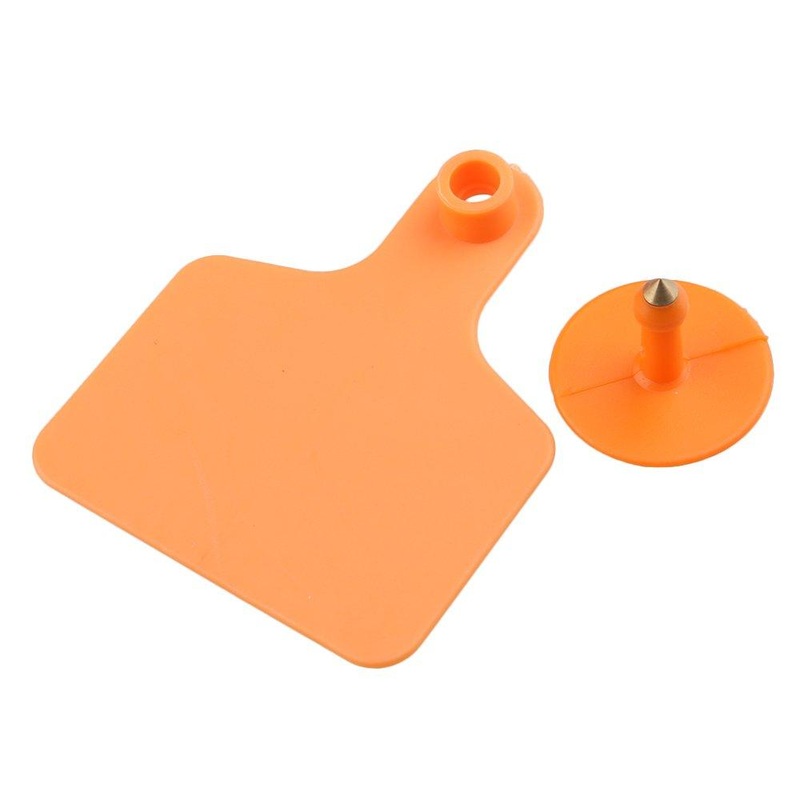 100x Cattle Ear Tags 6x7cm Set – Medium Orange Blank Cow Sheep Livestock Label V238-SUPDZ-21894711476304