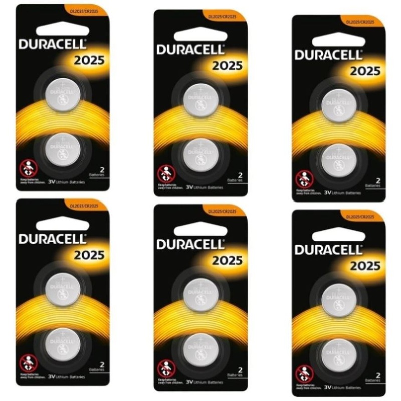 12x Duracell CR2025 Battery Lithium 3V Battery V563-041333686486-6PK